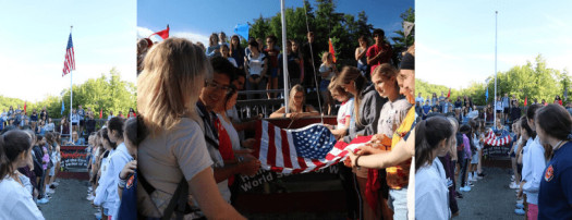 La jura de bandera en un camp en eeuu